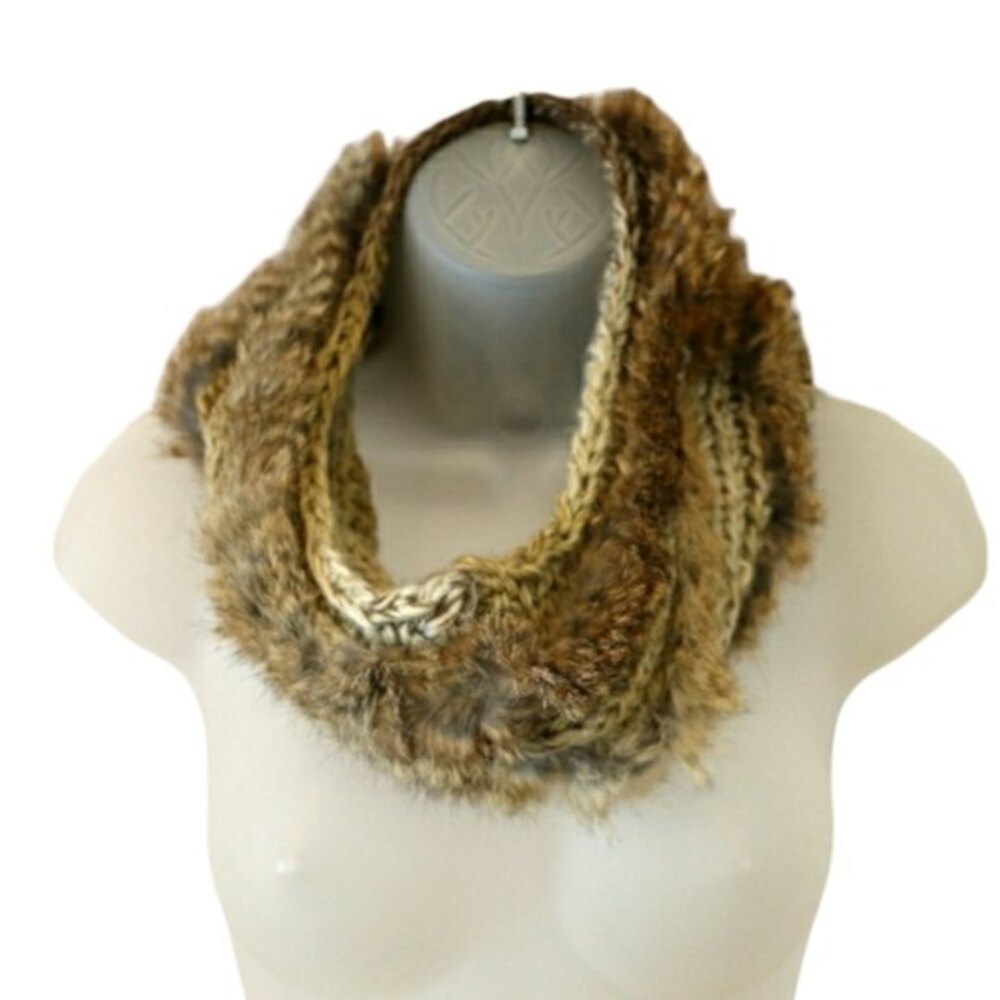 Buji Baja Rabbit Fur Scarf / Head Wrap Knit